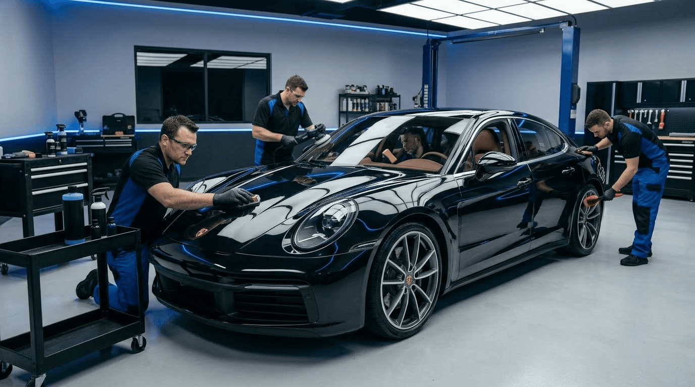 Detailing luxury car at CAR WASH PRO